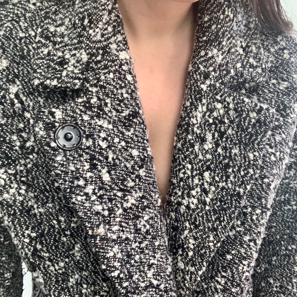 H&M black and white cocoon coat size 14 - Picture 5 of 5